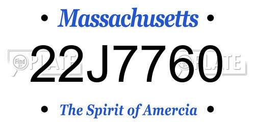 22J7760 Massachusetts License Plate