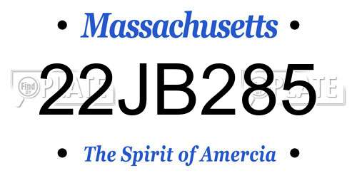 22JB285 Massachusetts License Plate
