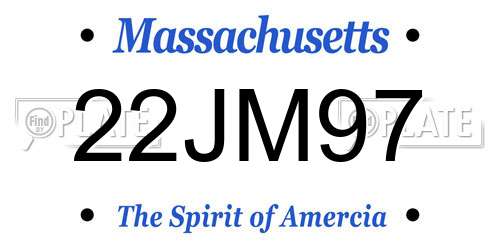 22JM97 Massachusetts License Plate