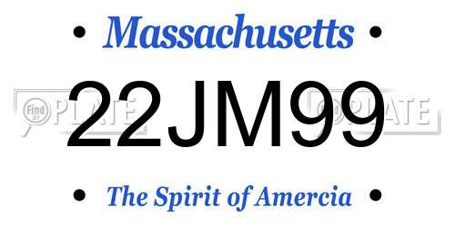 22JM99 Massachusetts License Plate
