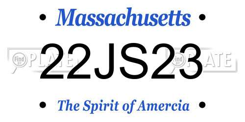 22JS23 Massachusetts License Plate