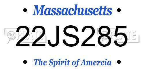 22JS285 Massachusetts License Plate