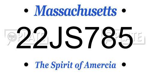 22JS785 Massachusetts License Plate