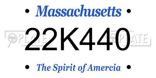 22K440 Massachusetts License Plate