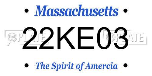 22KE03 Massachusetts License Plate