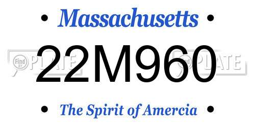 22M960 Massachusetts License Plate
