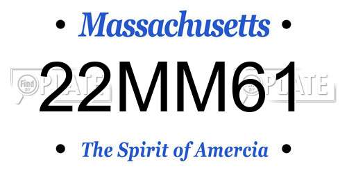 22MM61 Massachusetts License Plate