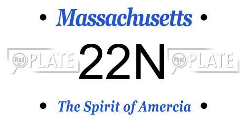 22N Massachusetts License Plate