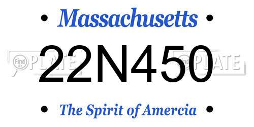 22N450 Massachusetts License Plate