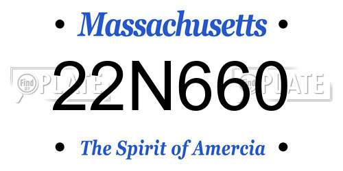 22N660 Massachusetts License Plate