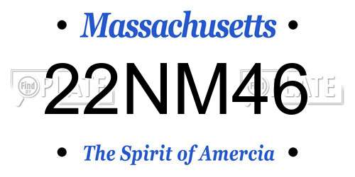 22NM46 Massachusetts License Plate