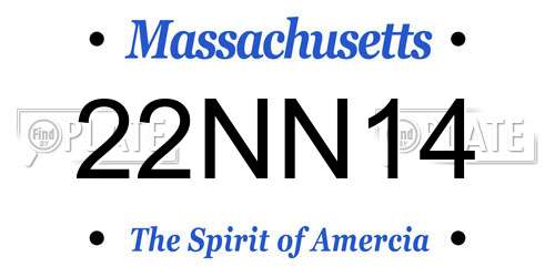 22NN14 Massachusetts License Plate