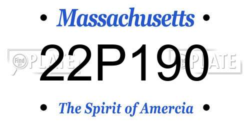 22P190 Massachusetts License Plate