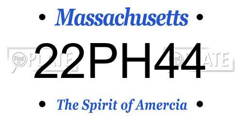 22PH44 Massachusetts License Plate