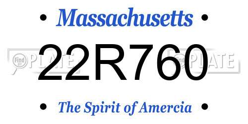 22R760 Massachusetts License Plate