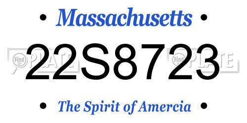 22S8723 Massachusetts License Plate
