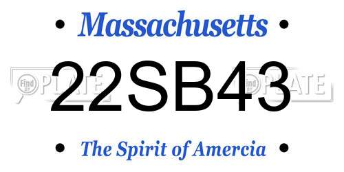22SB43 Massachusetts License Plate