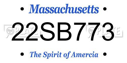 22SB773 Massachusetts License Plate