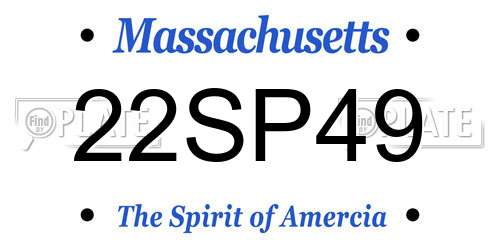 22SP49 Massachusetts License Plate