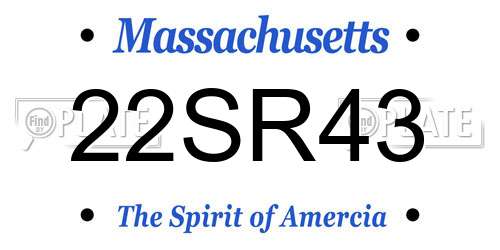 22SR43 Massachusetts License Plate