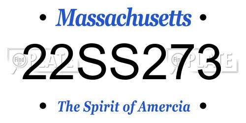 22SS273 Massachusetts License Plate