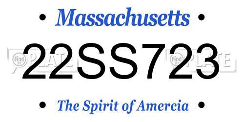 22SS723 Massachusetts License Plate