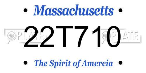 22T710 Massachusetts License Plate