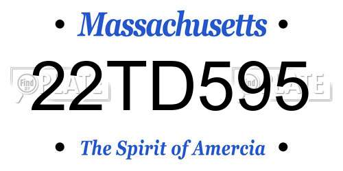 22TD595 Massachusetts License Plate