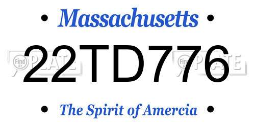 22TD776 Massachusetts License Plate