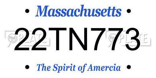 22TN773 Massachusetts License Plate