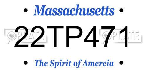 22TP471 Massachusetts License Plate