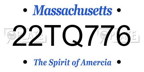 22TQ776 Massachusetts License Plate