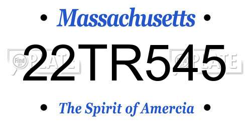 22TR545 Massachusetts License Plate
