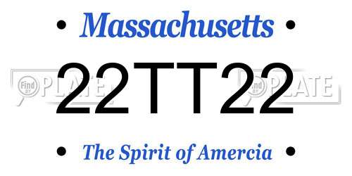 22TT22 Massachusetts License Plate