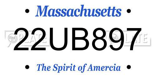 22UB897 Massachusetts License Plate