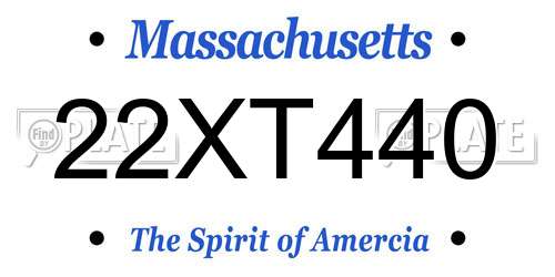 22XT440 Massachusetts License Plate