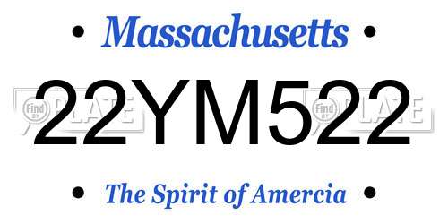 22YM522 Massachusetts License Plate