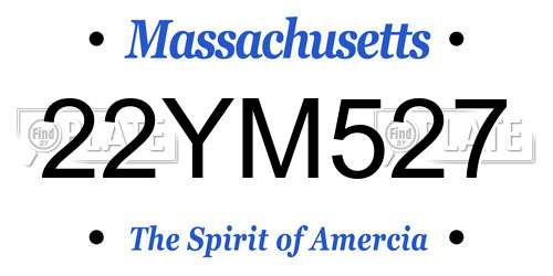 22YM527 Massachusetts License Plate