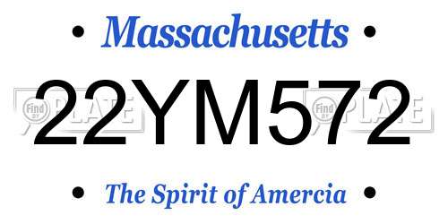 22YM572 Massachusetts License Plate