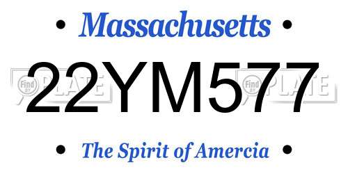 22YM577 Massachusetts License Plate