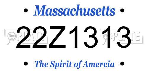 22Z1313 Massachusetts License Plate