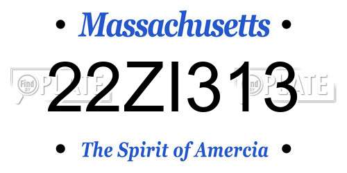 22ZI313 Massachusetts License Plate
