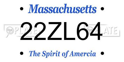 22ZL64 Massachusetts License Plate