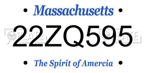 22ZQ595 Massachusetts License Plate