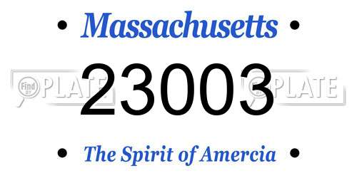 23003 Massachusetts License Plate
