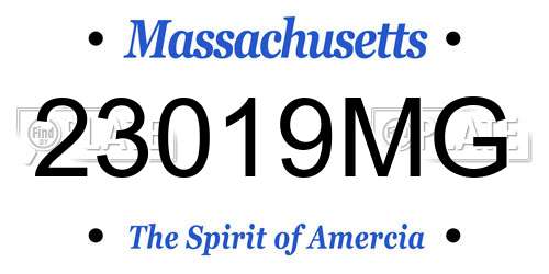 23019MG Massachusetts License Plate