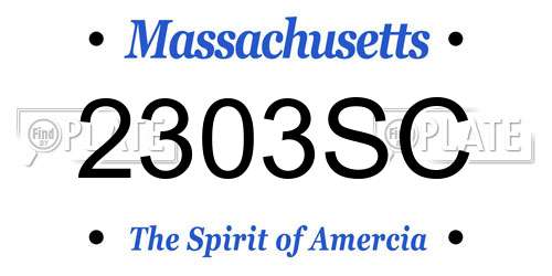 2303SC Massachusetts License Plate