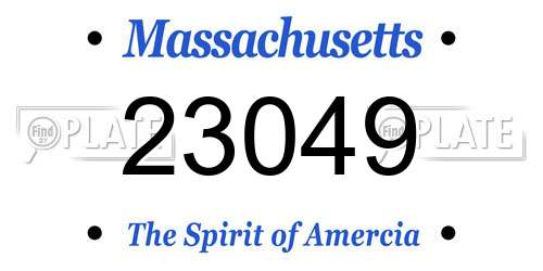 23049 Massachusetts License Plate