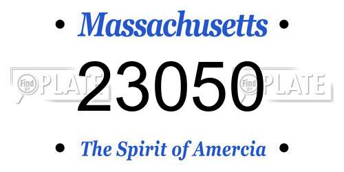 23050 Massachusetts License Plate
