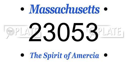 23053 Massachusetts License Plate